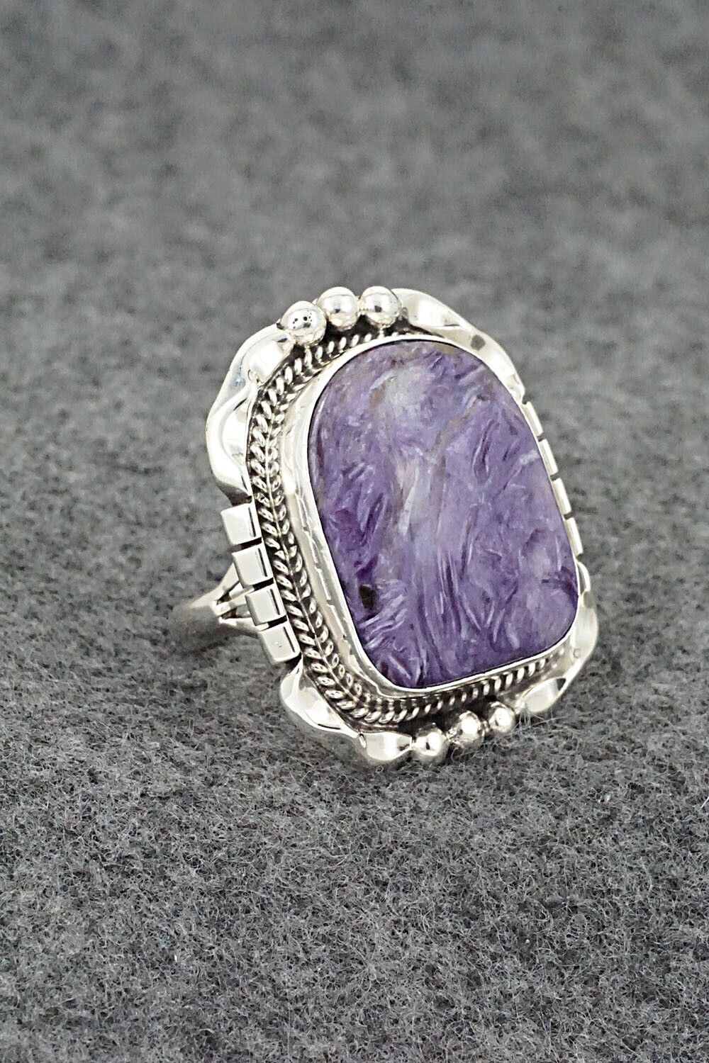 Charoite & Sterling Silver Ring - Samuel Yellowhair - Size 8