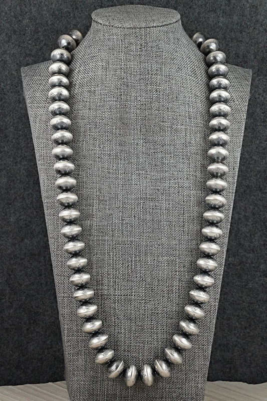Sterling Silver Navajo Pearl Necklace 26" - Dorinda Mariano