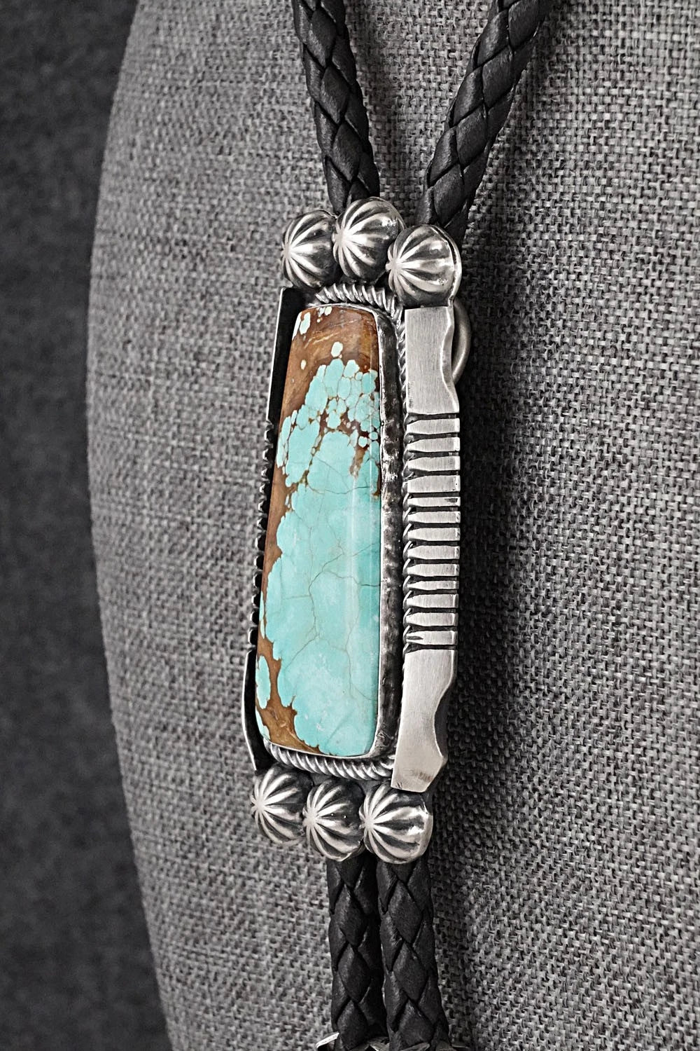 Turquoise & Sterling Silver Bolo Tie - Bobby Johnson