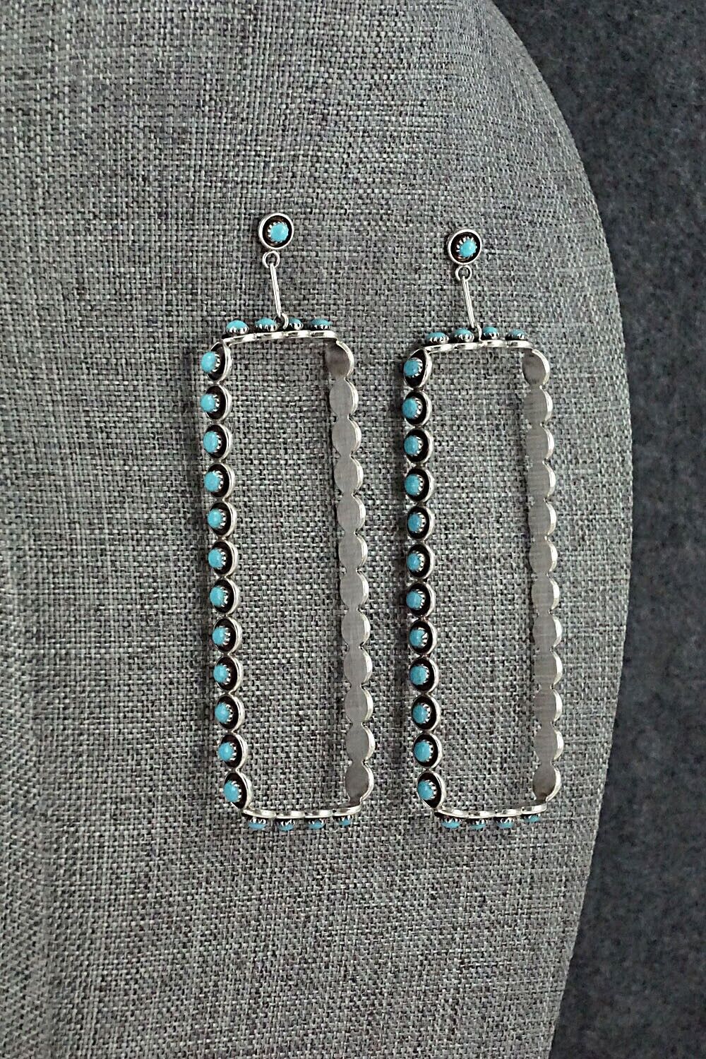 Turquoise & Sterling Silver Earrings - Iva Booqua