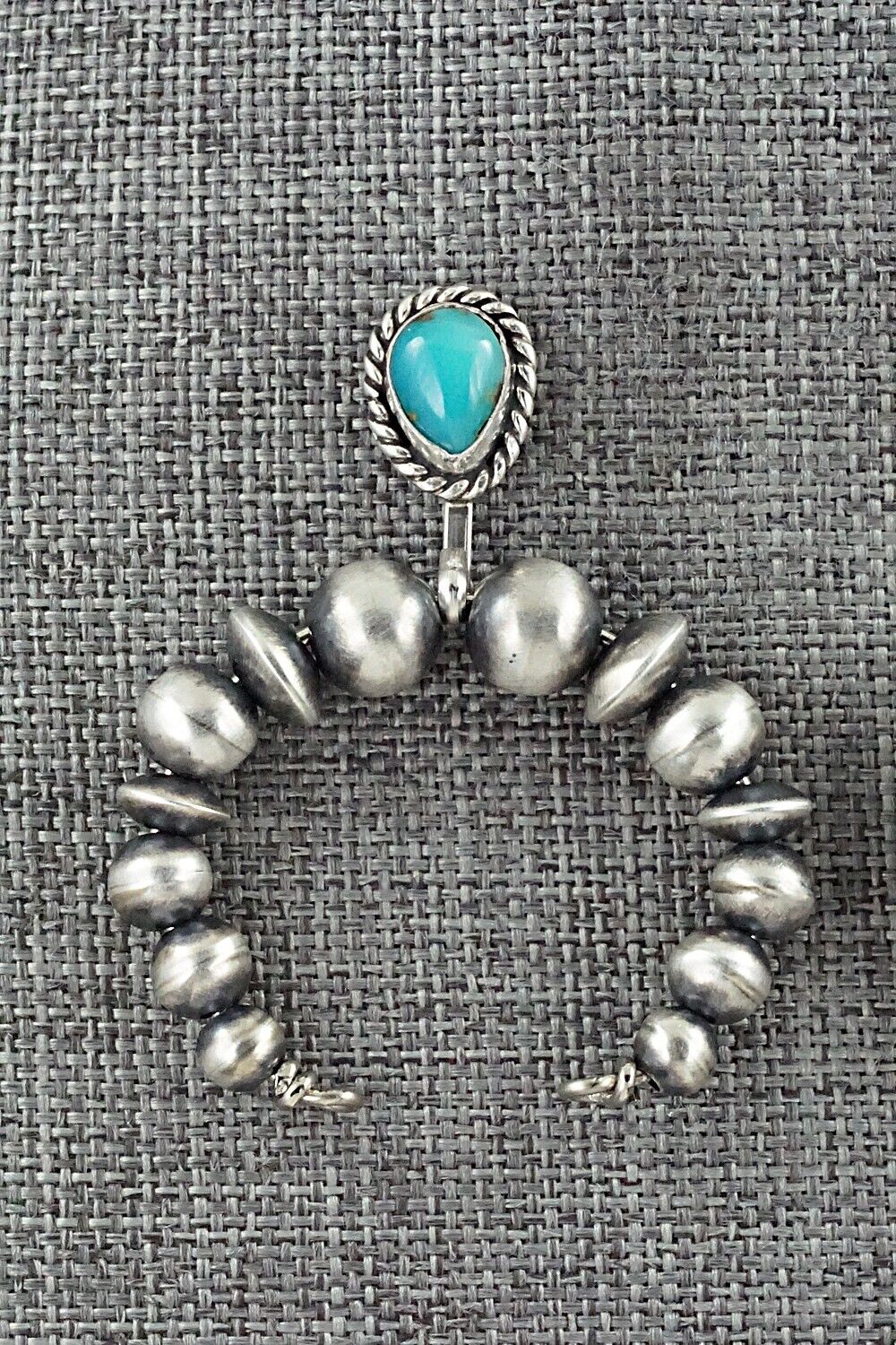 Turquoise & Sterling Silver Navajo Pearl Earrings - Amanda Larry