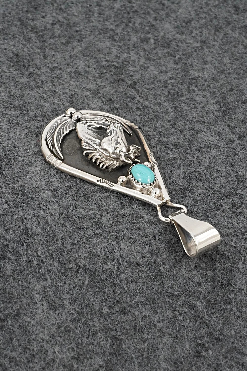 Turquoise & Sterling Silver Pendant - Darrell Morgan