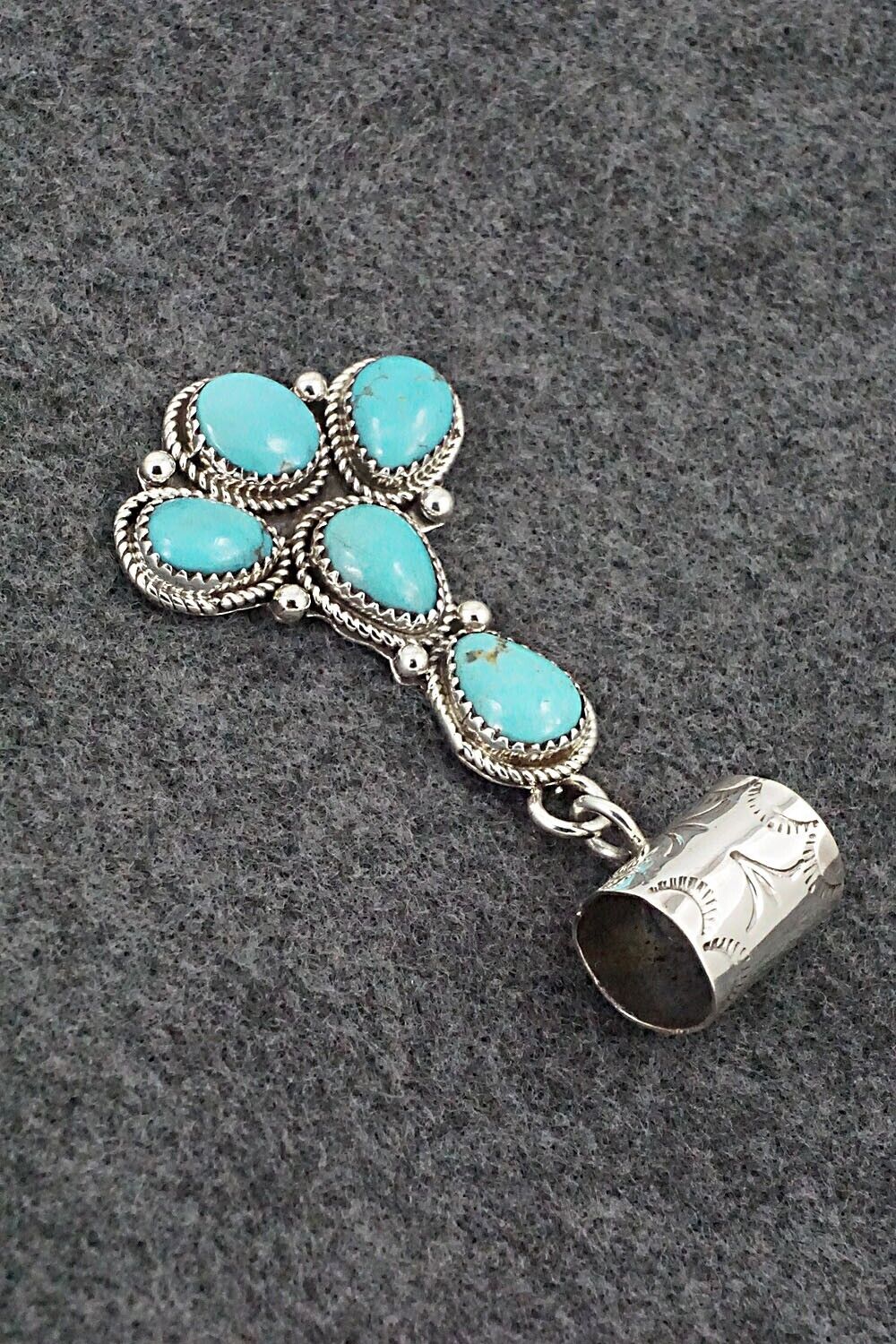 Turquoise & Sterling Silver Pendant - Ernest Hawthorne