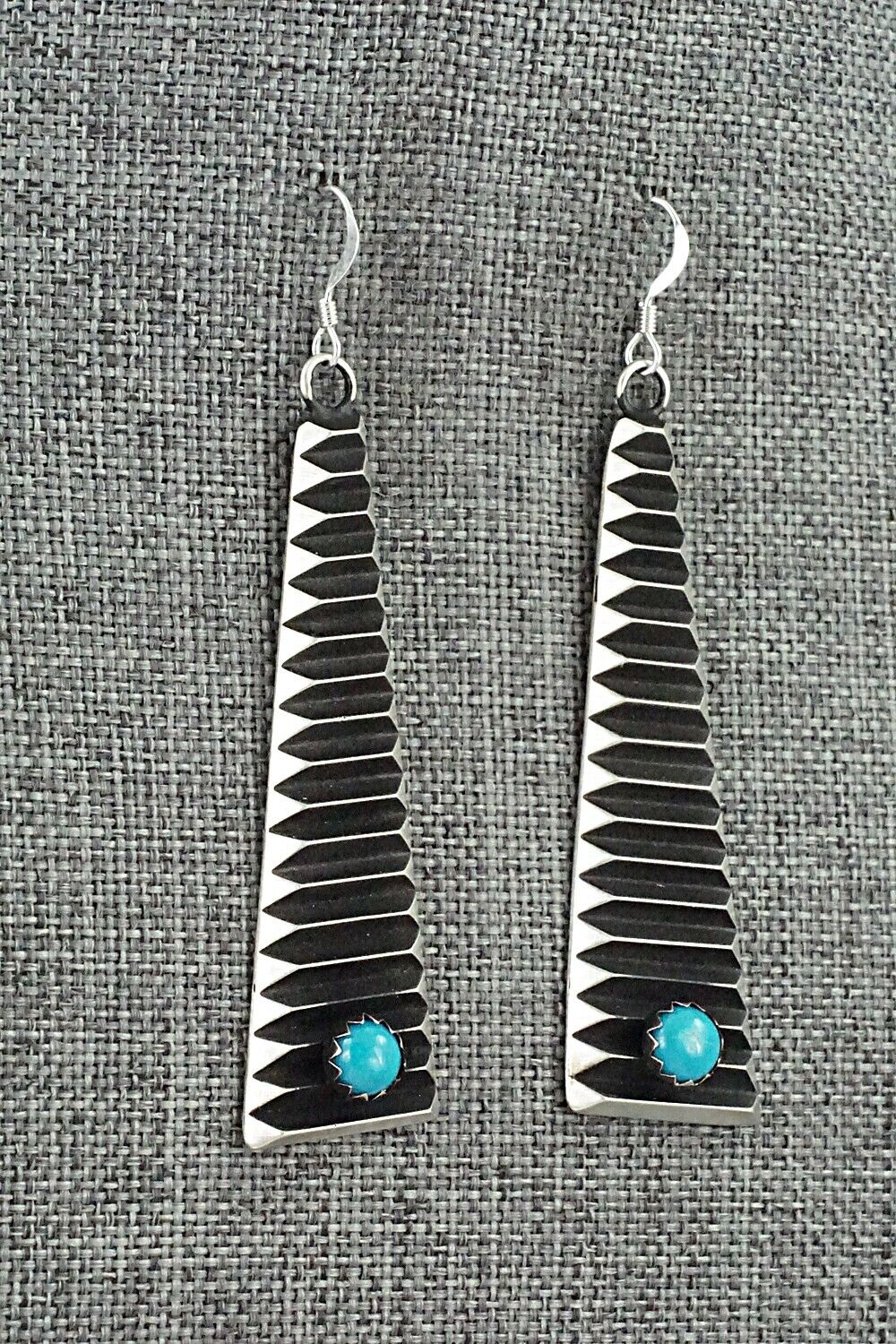 Turquoise & Sterling Silver Earrings - Lane Tahe