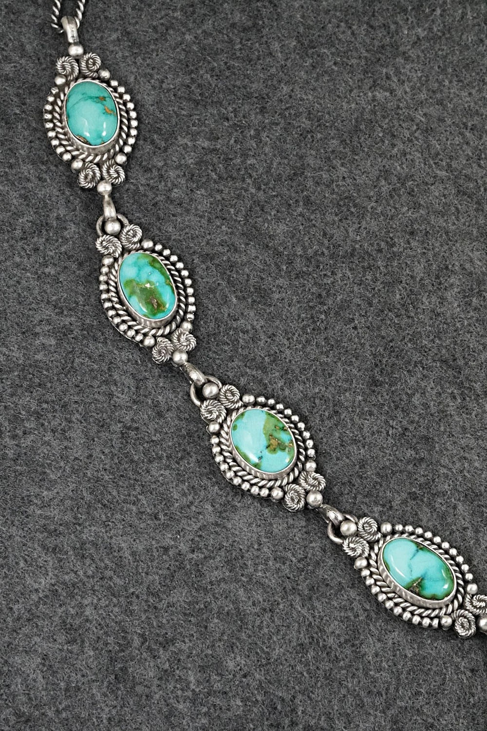 Turquoise & Sterling Silver Necklace and Earrings Set - Rosita Calladitto