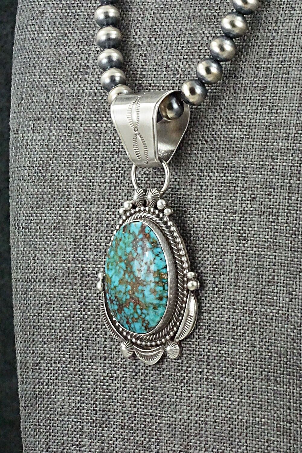 Turquoise & Sterling Silver Necklace - Tom Lewis