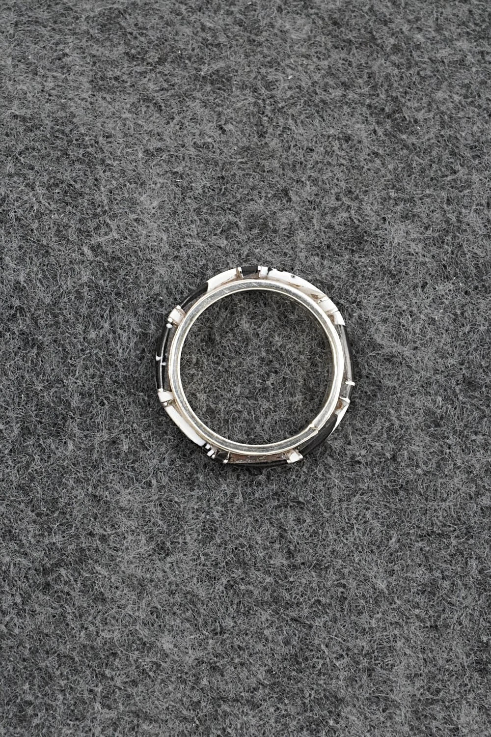 White Buffalo & Sterling Silver Ring - Terrance Panteah - Size 8
