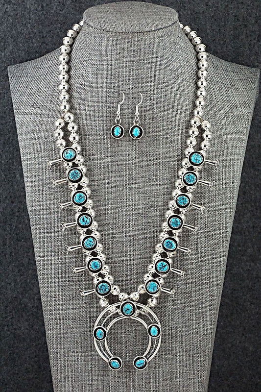Turquoise & Sterling Silver Squash Blossom Set - Phil Garcia