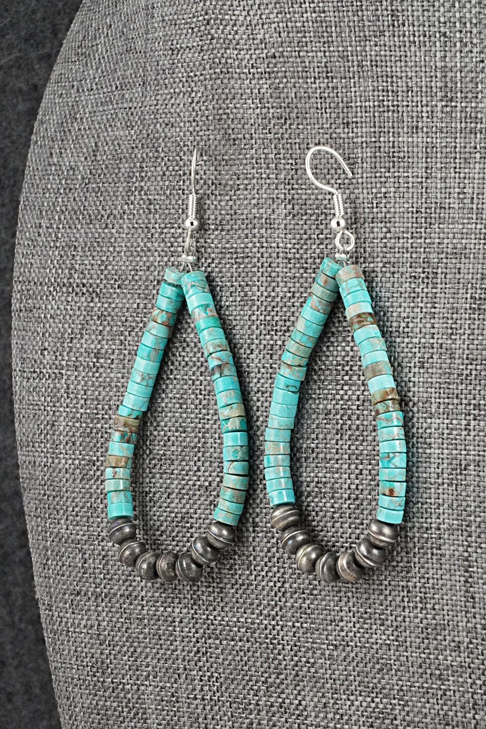 Turquoise & Sterling Silver Earrings - Quaylon Sam