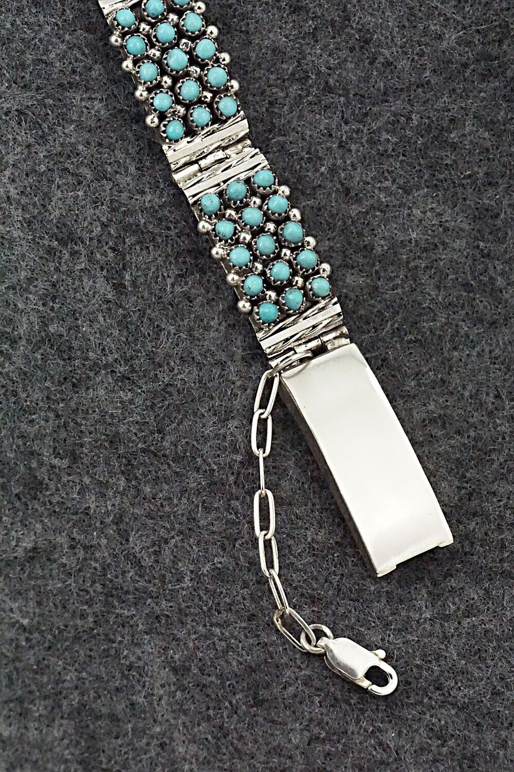 Turquoise & Sterling Silver Link Bracelet - Stephen Haloo