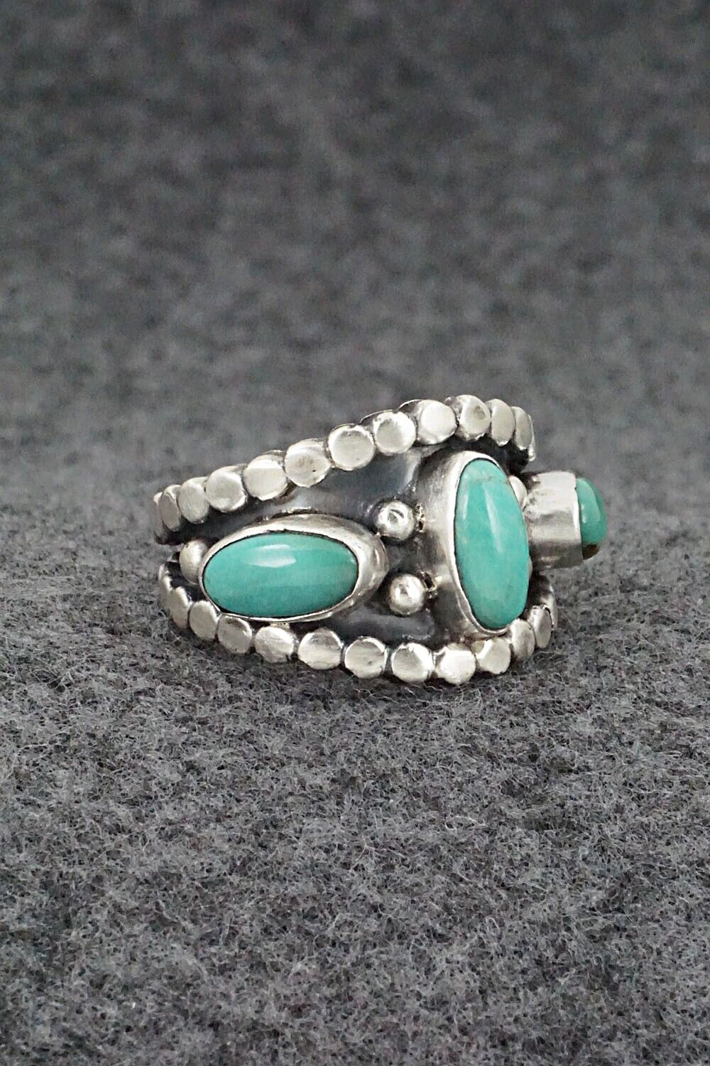 Turquoise & Sterling Silver Ring - Andrew Vandever - Size 8.5