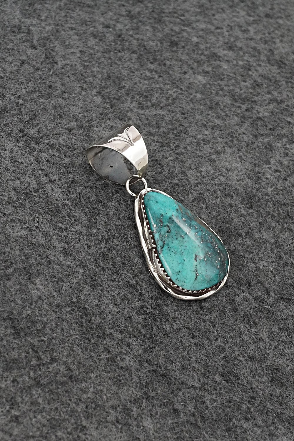 Turquoise & Sterling Silver Pendant - Ernest Hawthorne