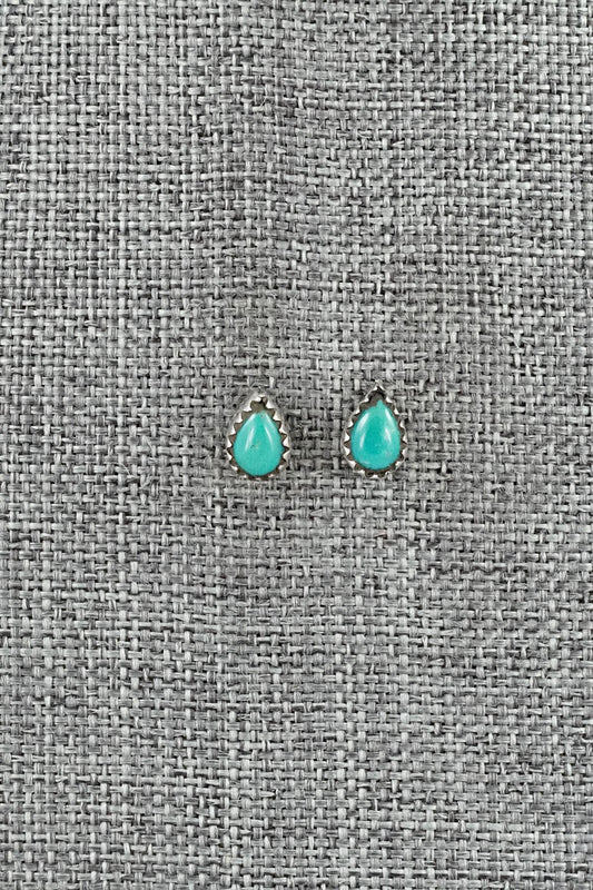 Turquoise & Sterling Silver Earrings - Gerald Joe