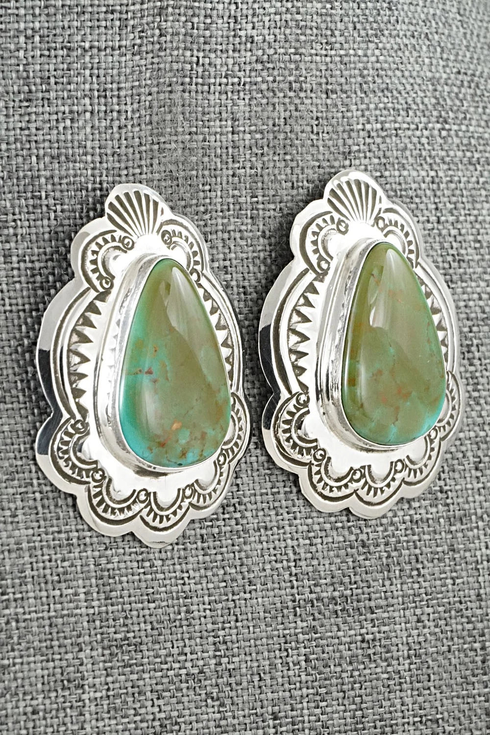 Turquoise & Sterling Silver Earrings - Arnold Blackgoat