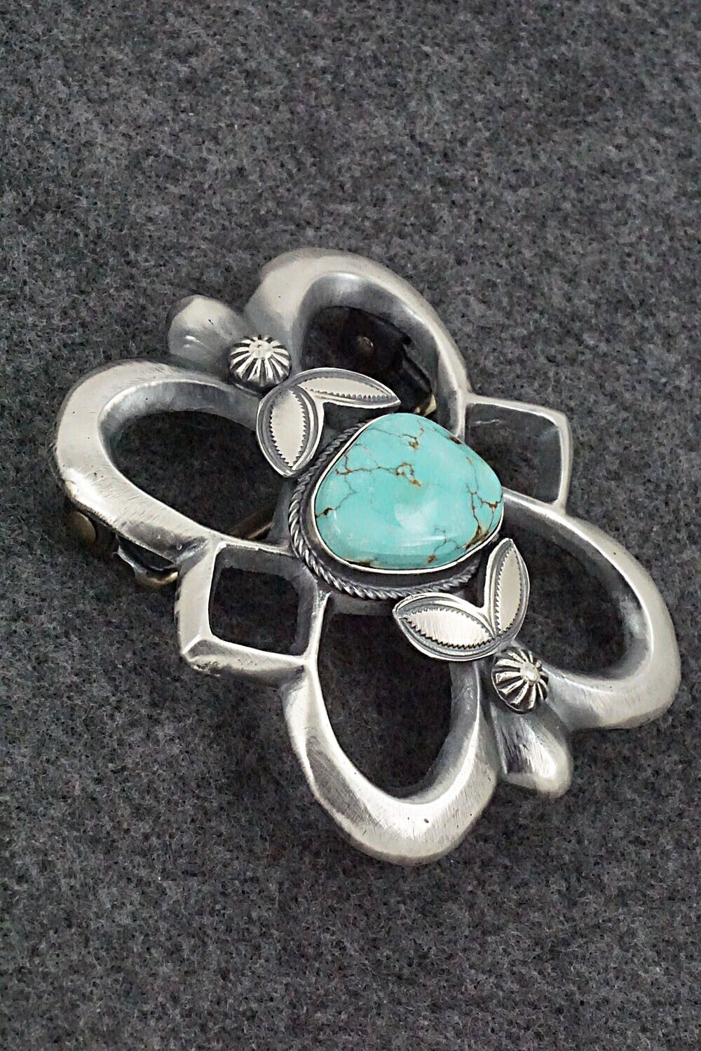 Turquoise & Sterling Silver Belt Buckle - Henry Morgan