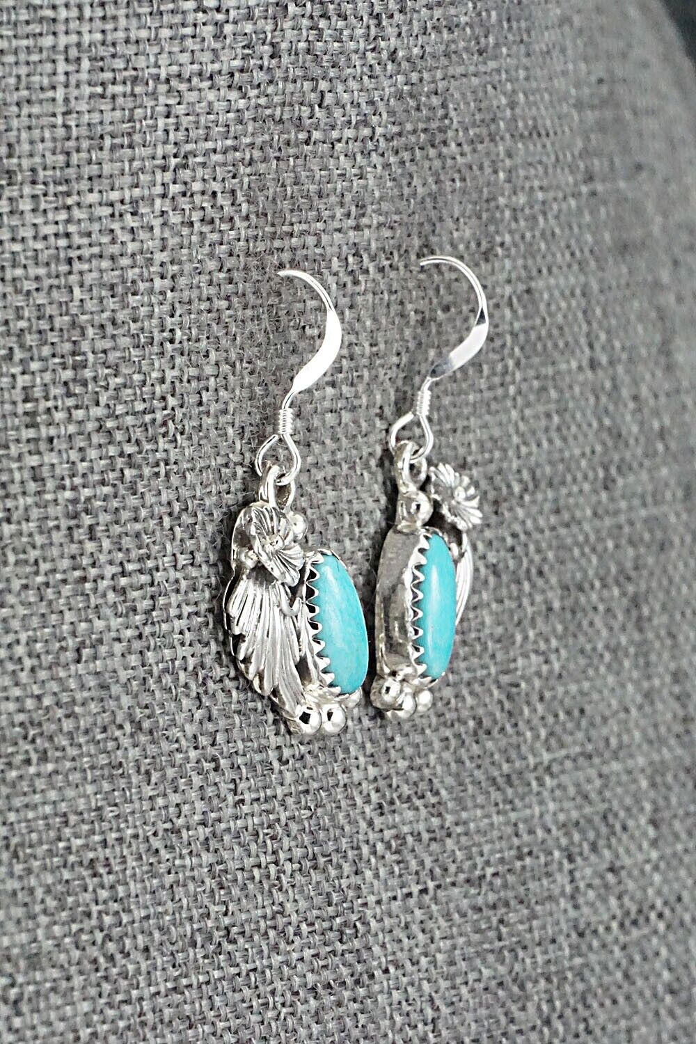 Turquoise and Sterling Silver Earrings - Andrew Vandever