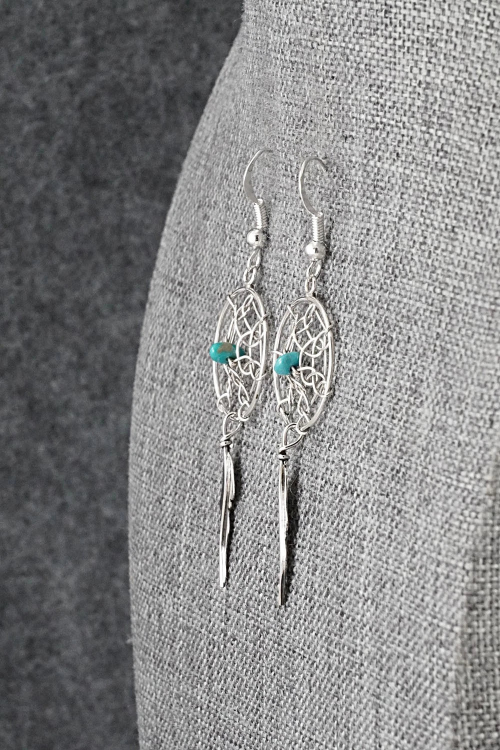 Turquoise & Sterling Silver Earrings - Lorenzo Arviso