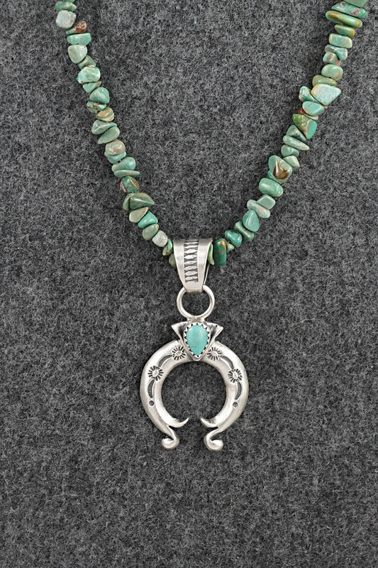 Turquoise & Sterling Silver Necklace 16" - Louise Joe