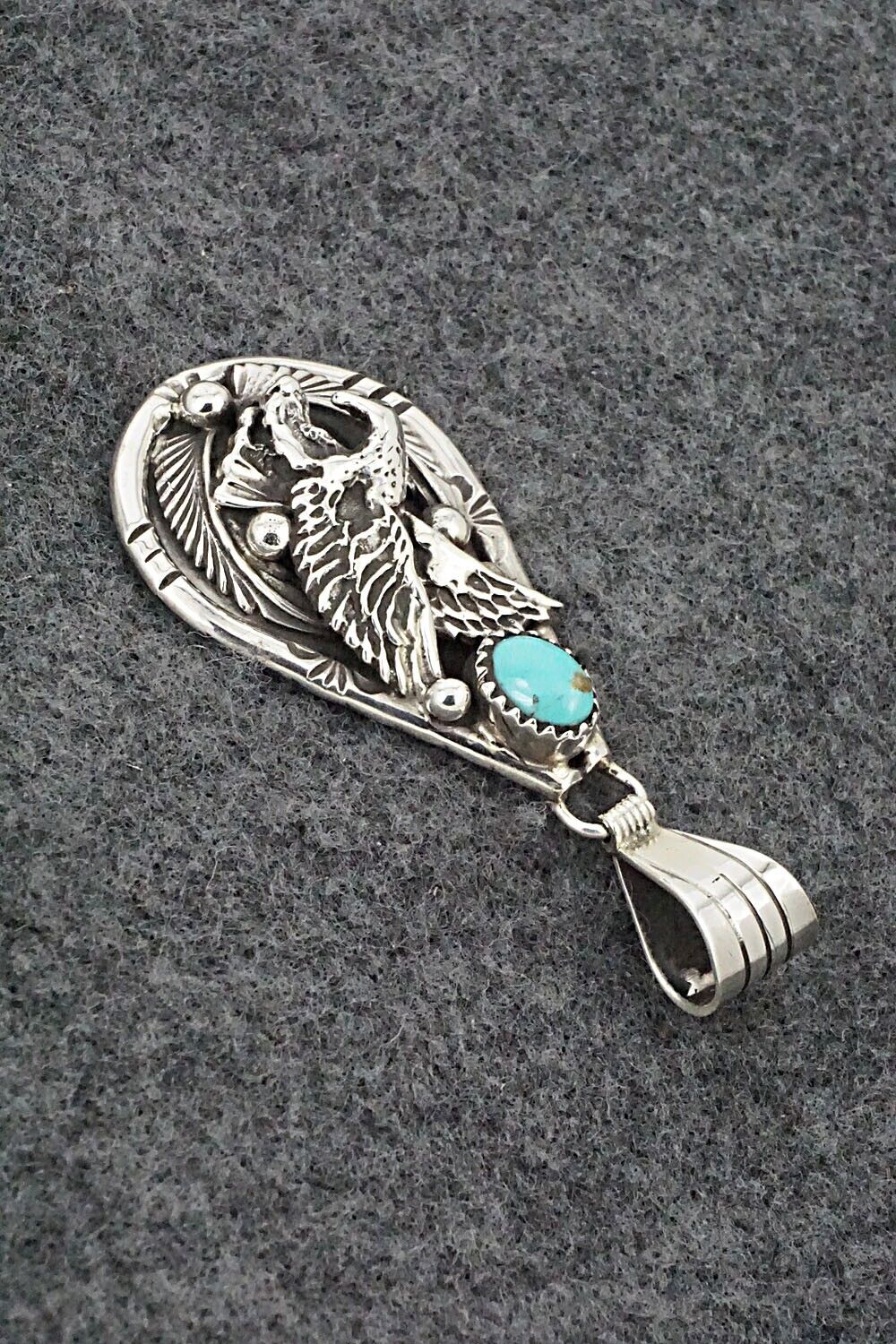 Turquoise & Sterling Silver Pendant - Henry Attakai