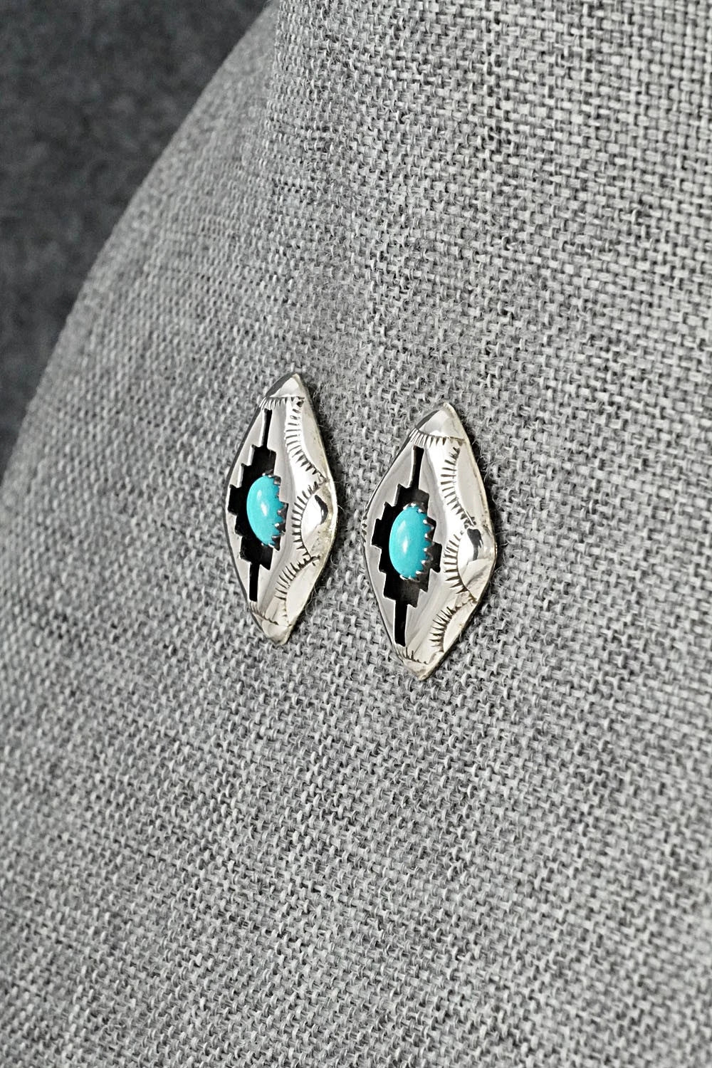Turquoise & Sterling Silver Earrings - Phil Perry