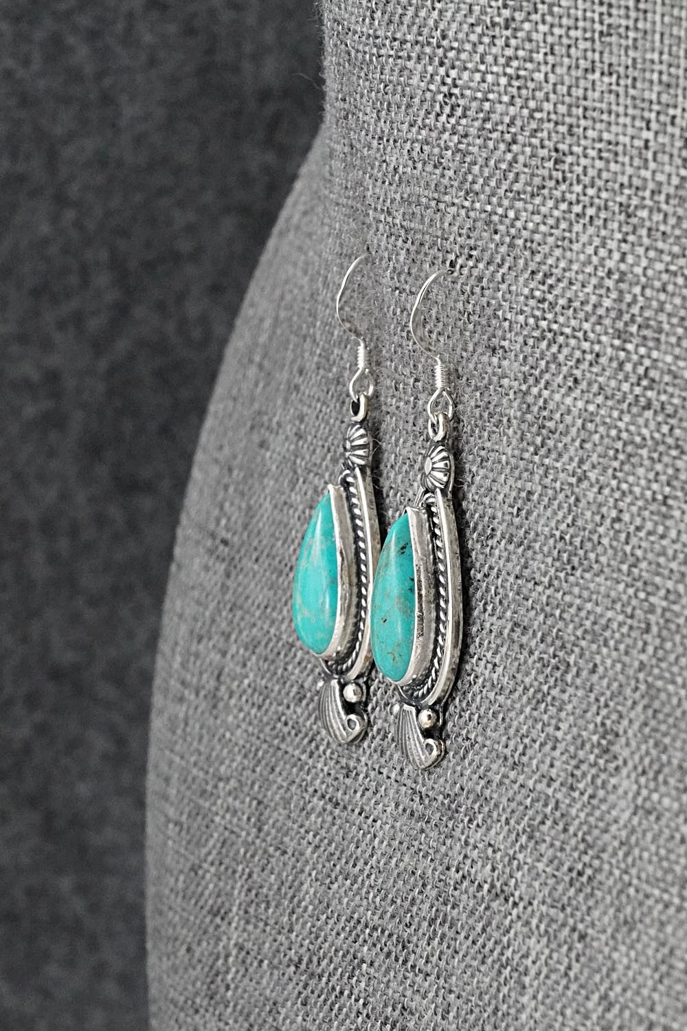 Turquoise & Sterling Silver Earrings - Verley Betone