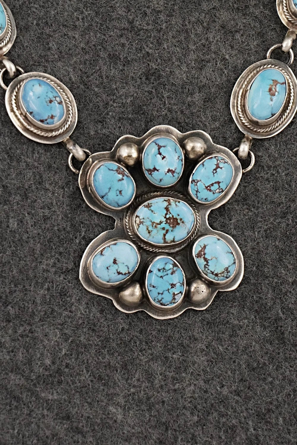 Turquoise & Sterling Silver Necklace and Earrings Set - Kathleen Livingston