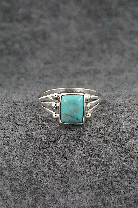 Turquoise & Sterling Silver Ring - Jerryson Henio - Size 9