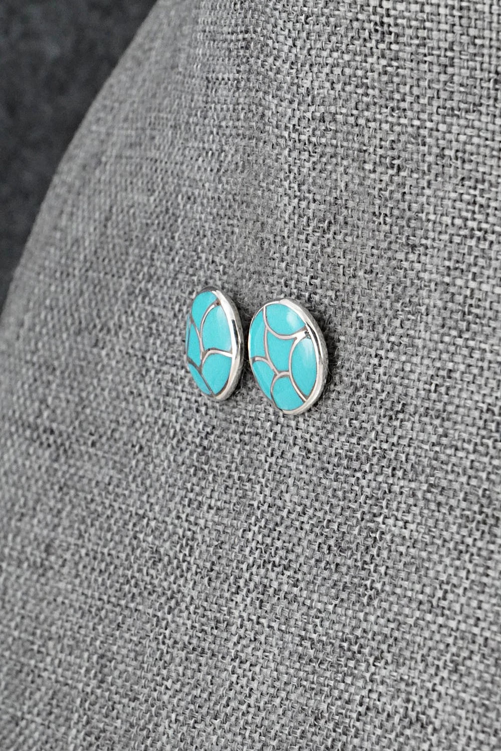 Turquoise & Sterling Silver Earrings - Orena Leekya