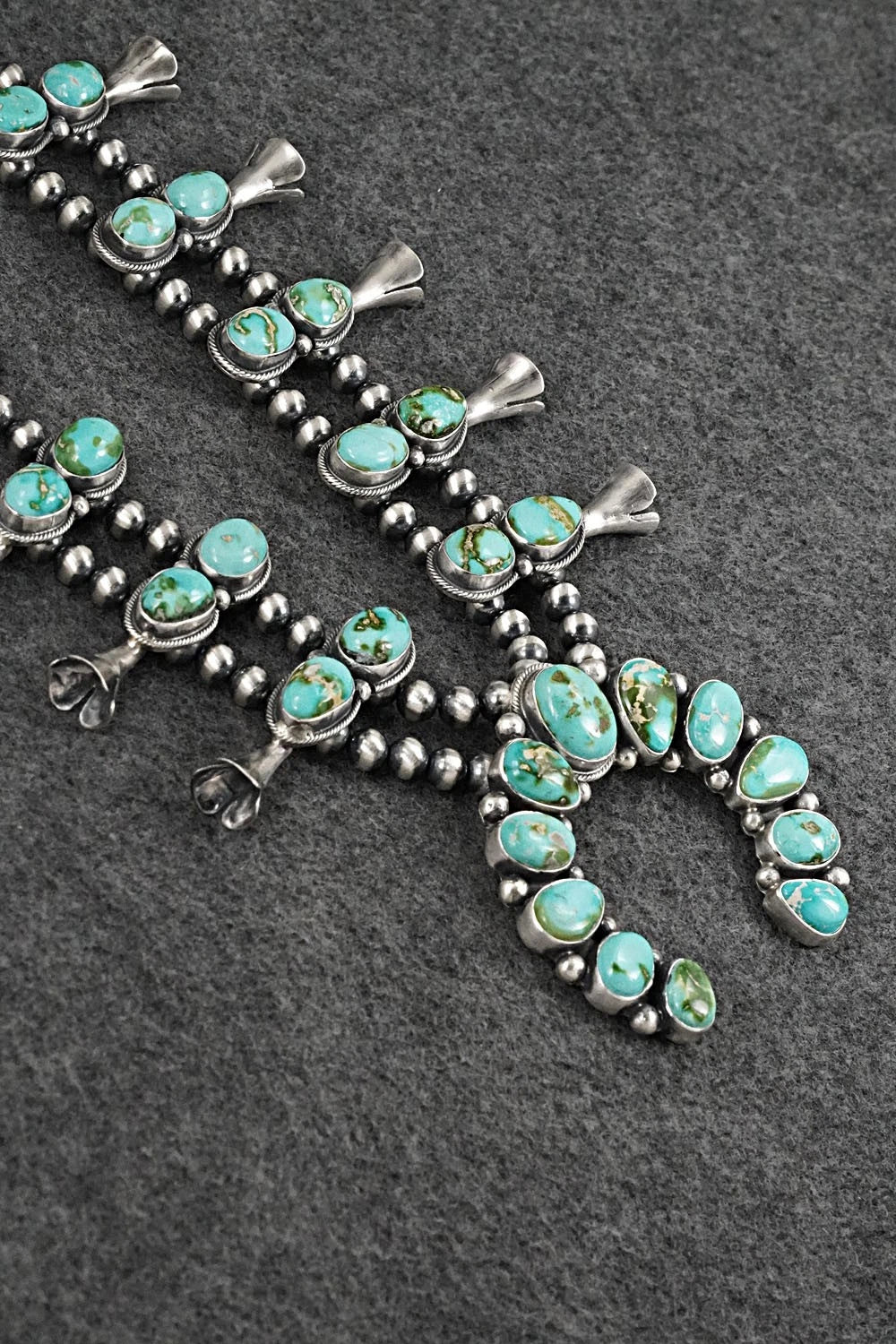 Turquoise & Sterling Silver Squash Blossom Set - Darrin Livingston