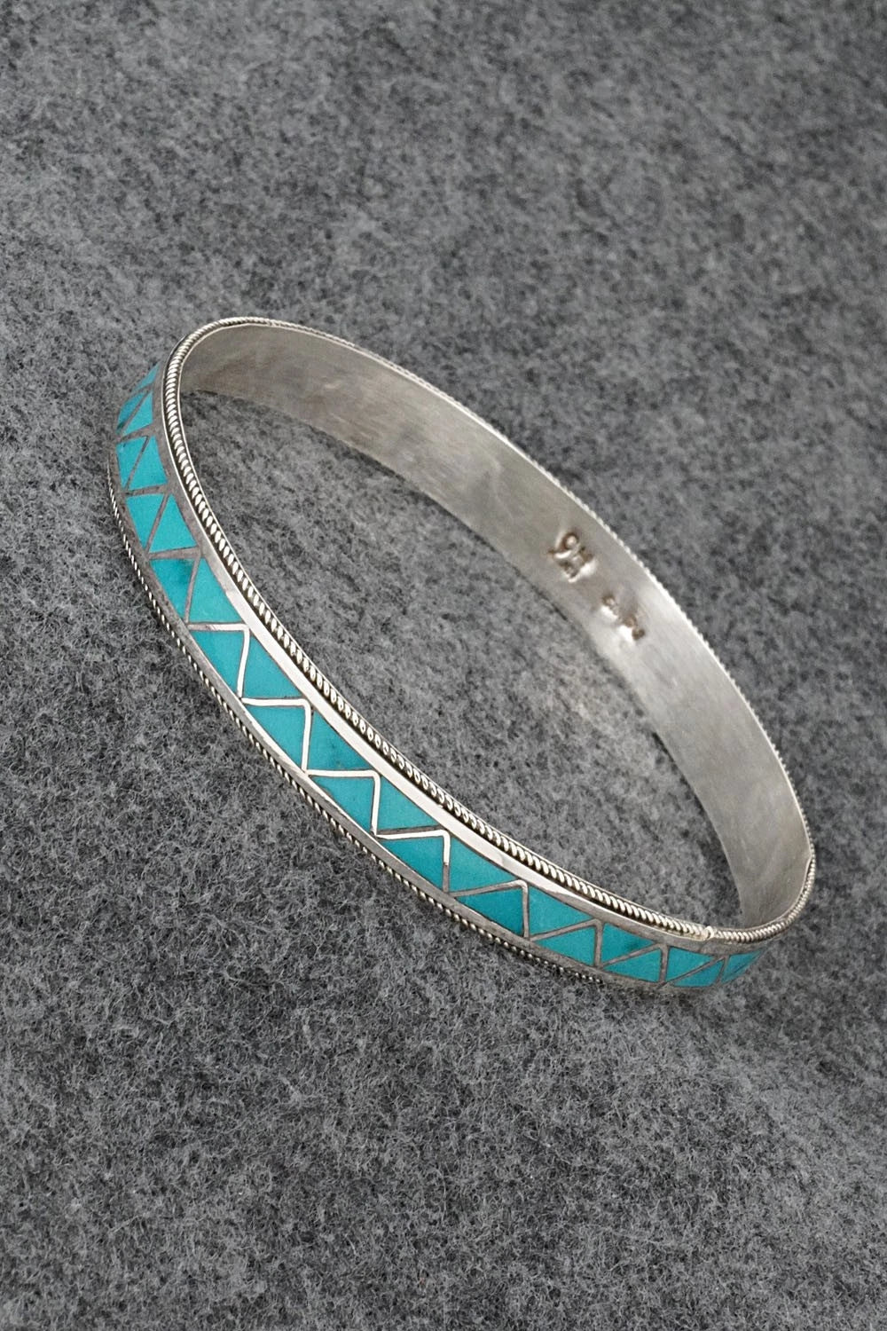Turquoise & Sterling Silver Bangle Bracelet - Claudine Haloo