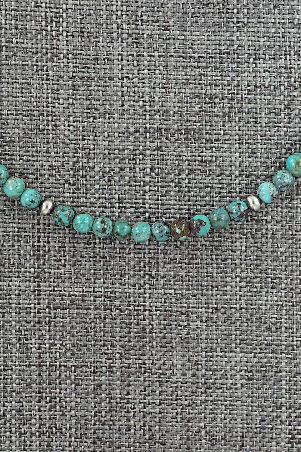 Turquoise & Sterling Silver Necklace 18" - Doreen Jake