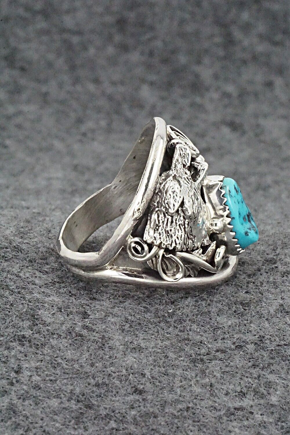 Turquoise & Sterling Silver Ring - Jeannette Saunders - Size 11.5