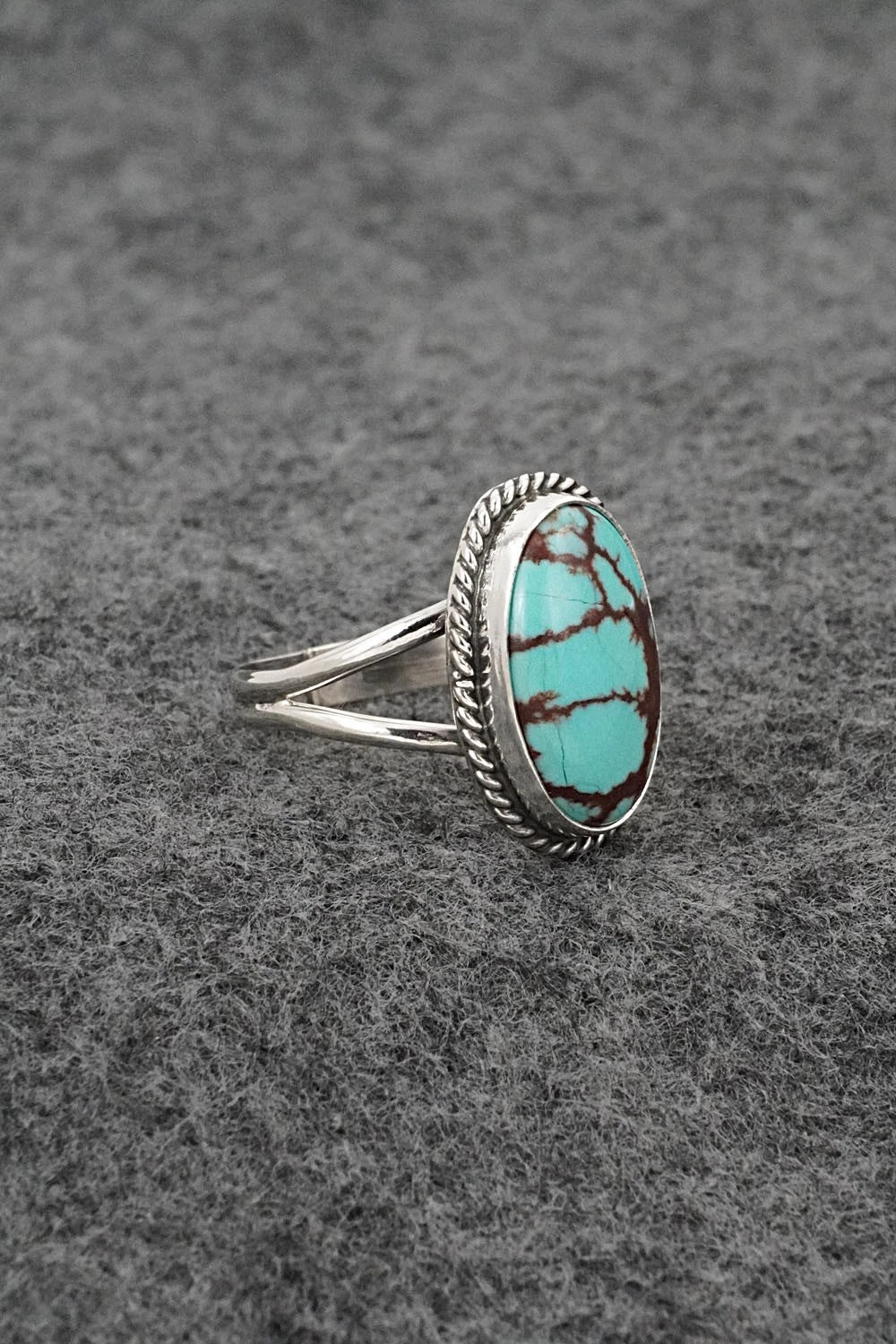 Turquoise & Sterling Silver Ring - Eugene Gruber - Size 8