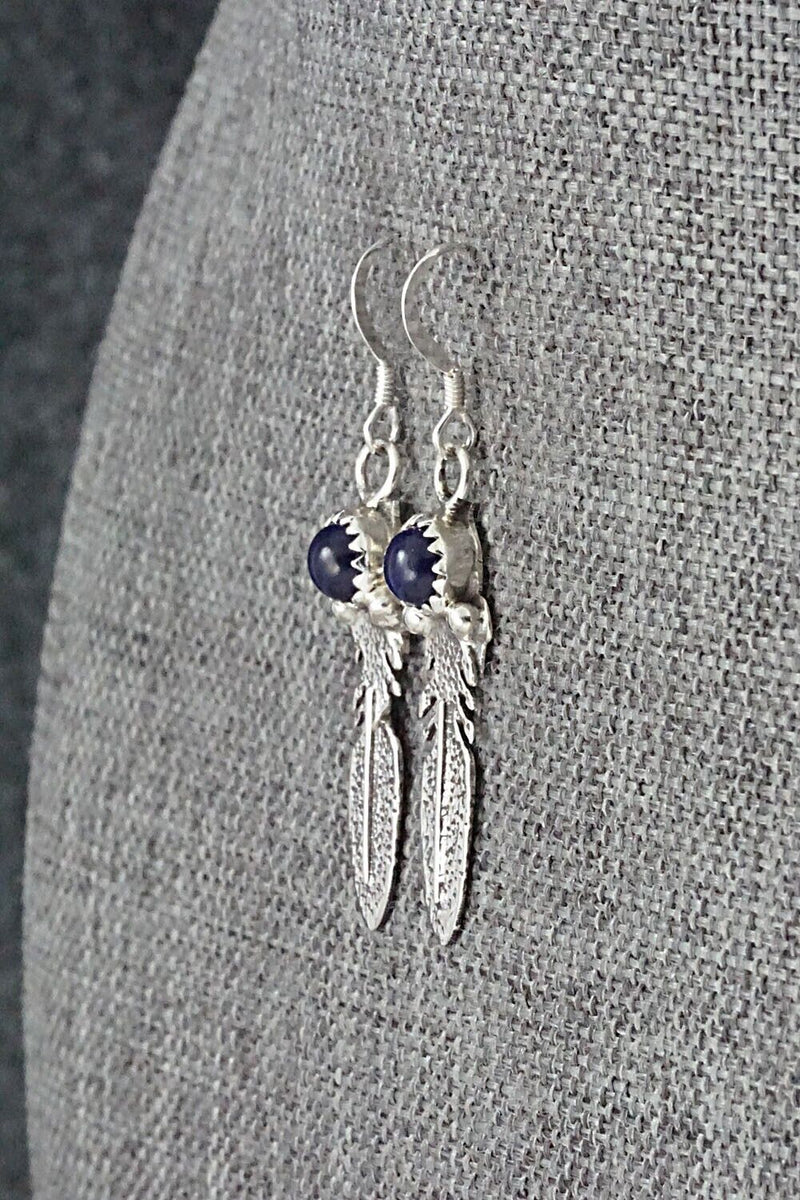 Lapis & Sterling Silver Earrings - Louise Yazzie – High Lonesome Trading
