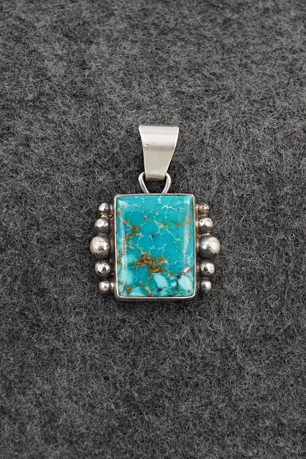 Turquoise & Sterling Silver Pendant - Eugene Gruber