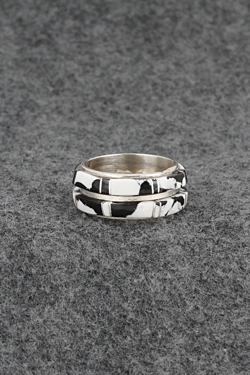 White Buffalo & Sterling Silver Ring - Terrance Panteah - Size 9