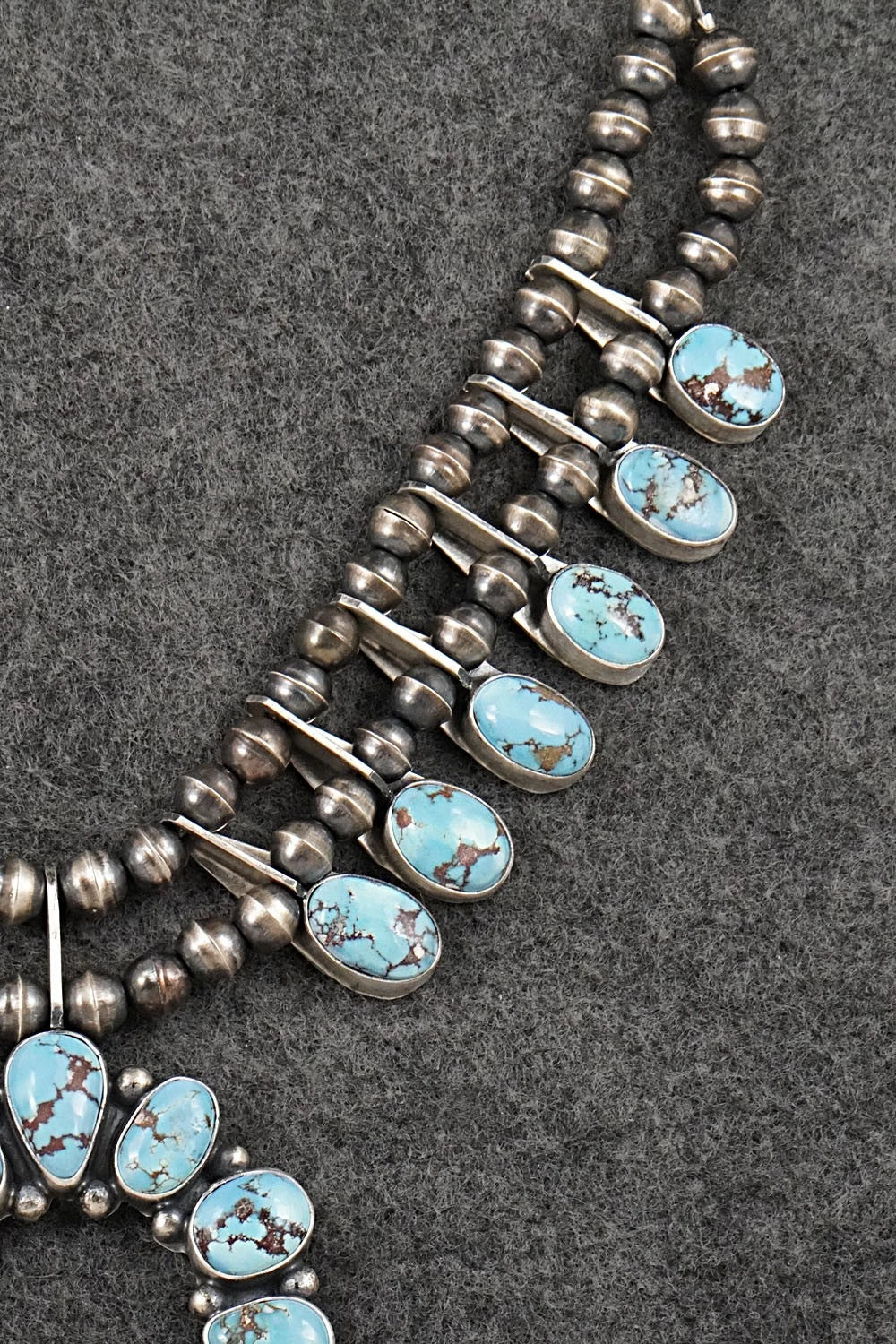 Turquoise & Sterling Silver Squash Blossom Set - Darrin Livingston