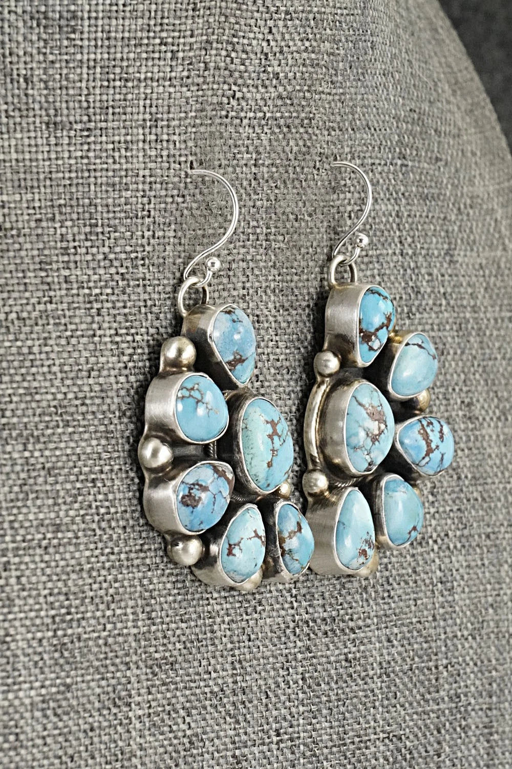 Turquoise & Sterling Silver Necklace and Earrings Set - Kathleen Livingston