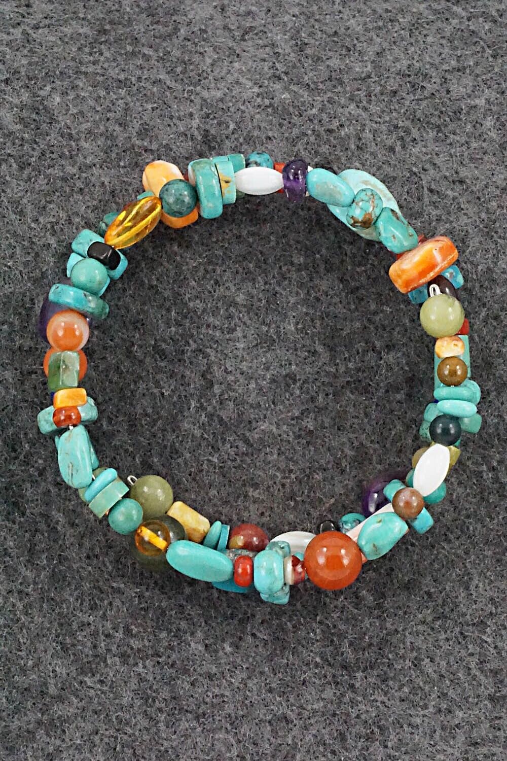 Multi-Stone Beaded Wrap Bracelet - Helen Tsosie