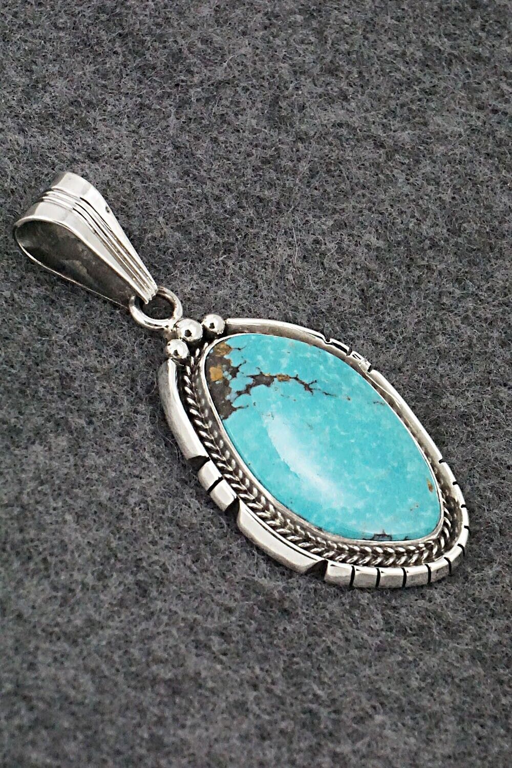 Turquoise & Sterling Silver Pendant - Samuel Yellowhair