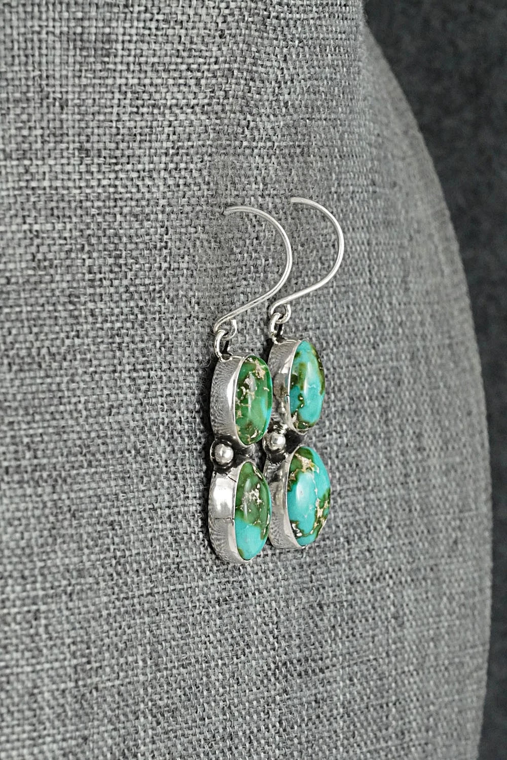 Turquoise & Sterling Silver Earrings - Eugene Gruber