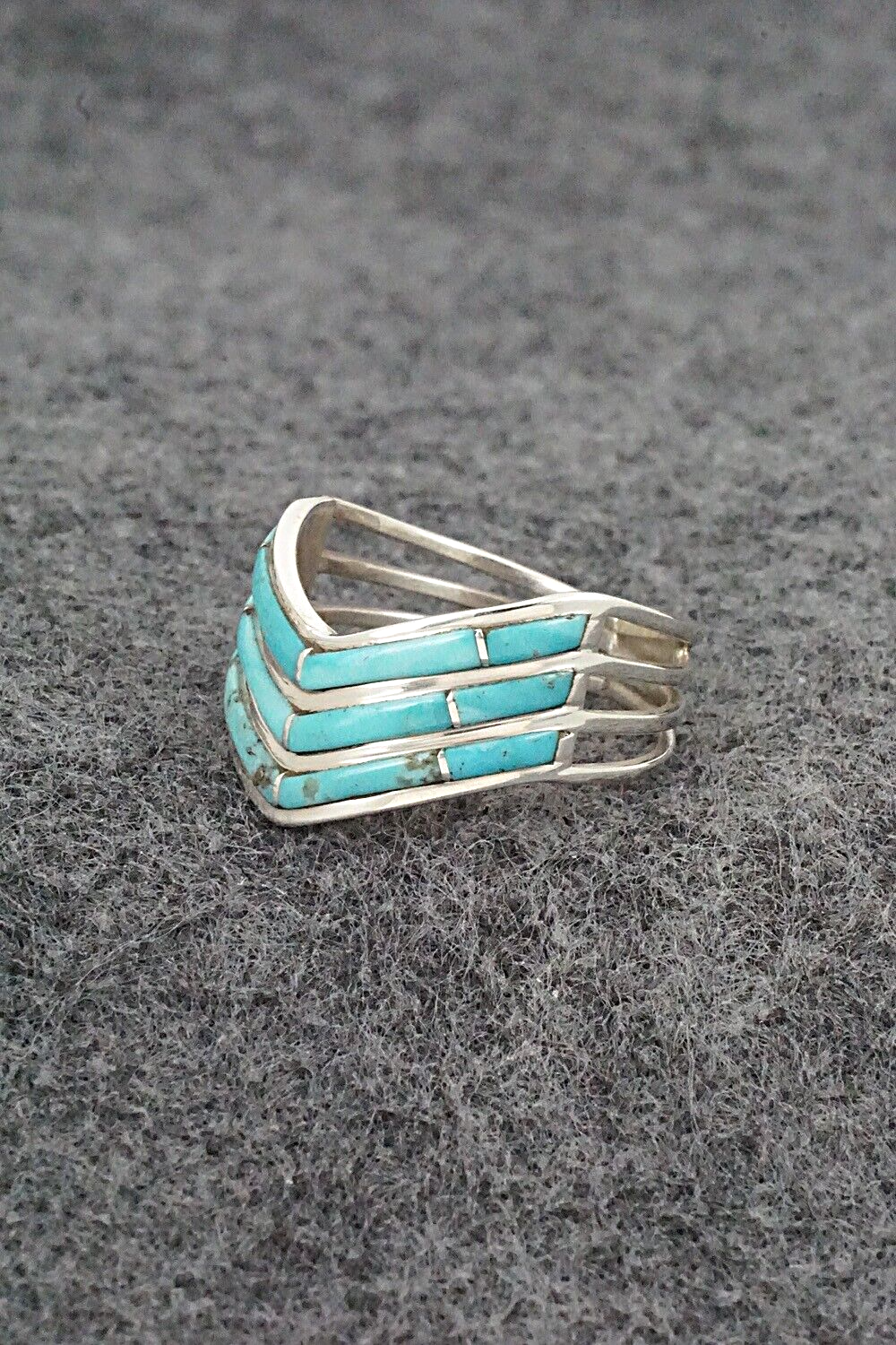 Turquoise & Sterling Silver Ring - Andrew Enrico - Size 9