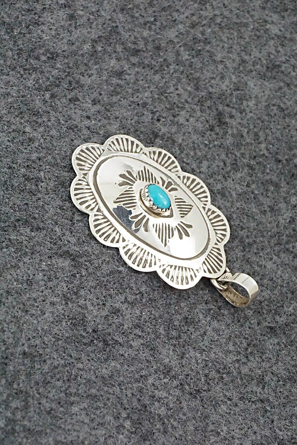 Turquoise & Sterling Silver Pendant - Bertha Begay