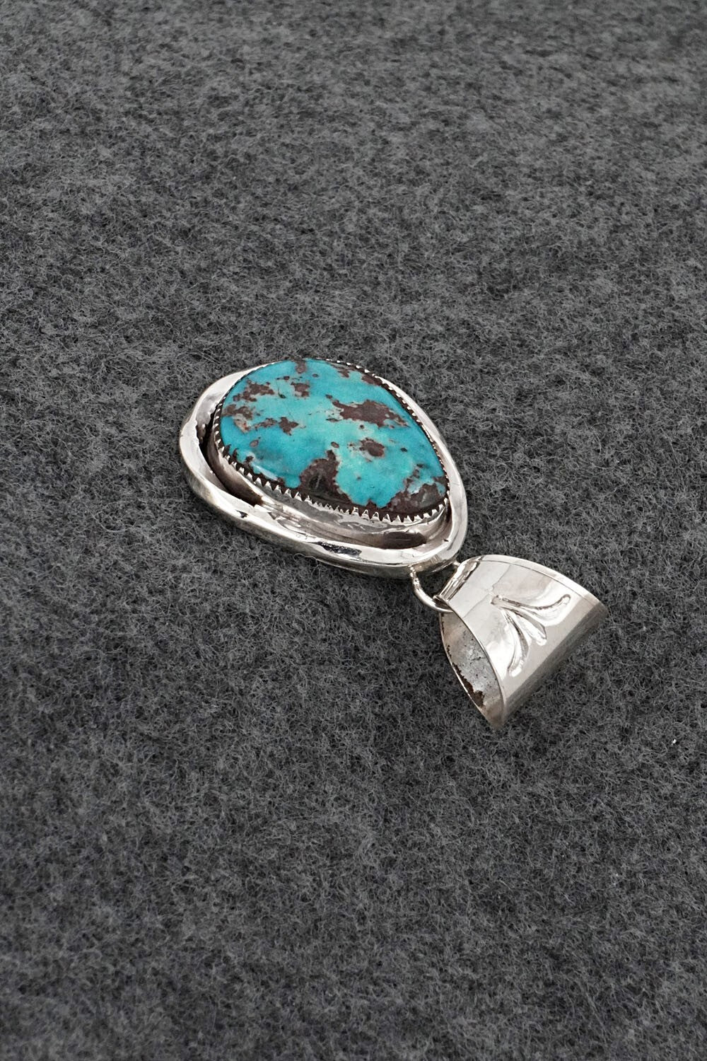 Turquoise & Sterling Silver Pendant - Ernest Hawthorne