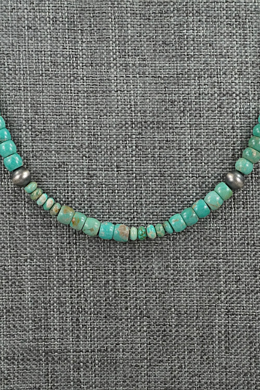 Turquoise & Sterling Silver Necklace 18" - Doreen Jake