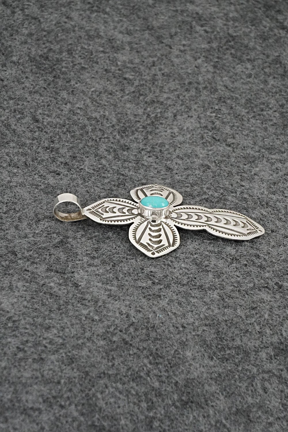 Turquoise & Sterling Silver Pendant - Arnold Blackgoat
