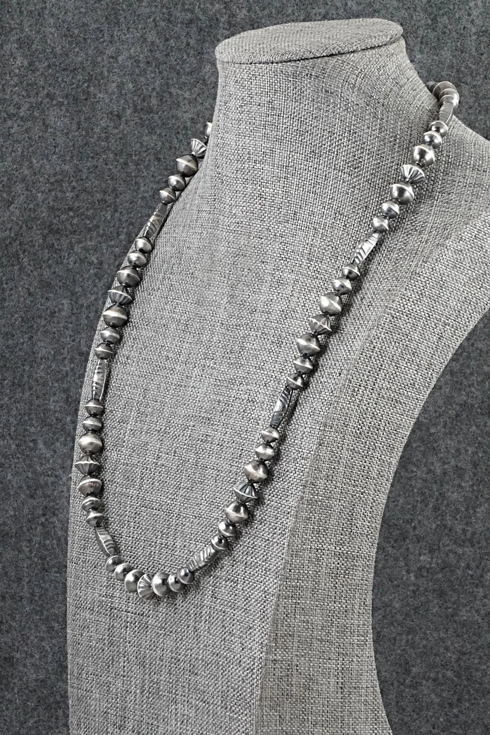 Sterling Silver Navajo Pearl Necklace 22" - Vintage