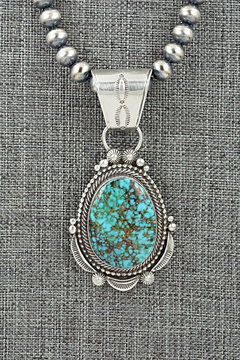 Turquoise & Sterling Silver Necklace - Tom Lewis