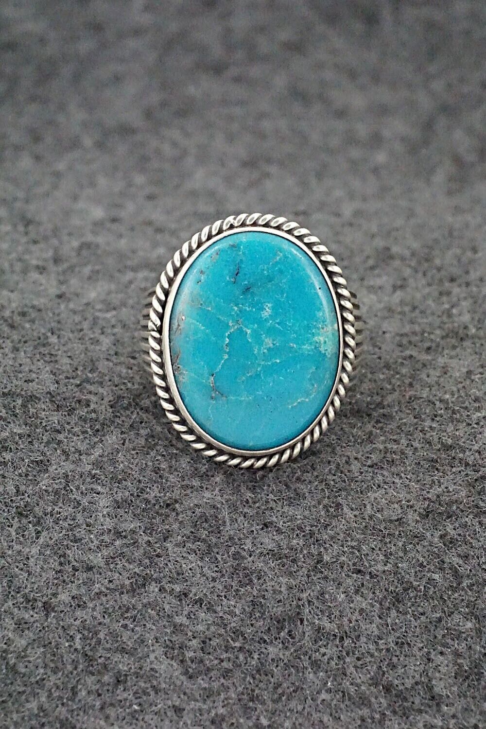 Turquoise & Sterling Silver Ring - Samuel Yellowhair - Size 8.5