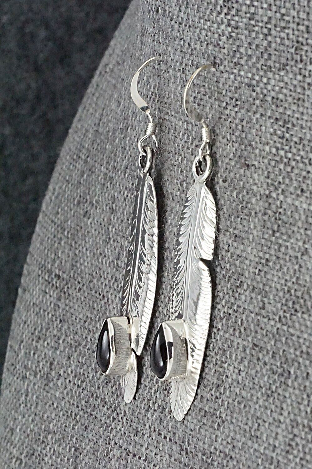 Onyx & Sterling Silver Earrings - Genevieve Francisco
